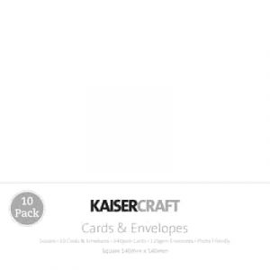 Kaisercraft Card and Envelope Pack White Square