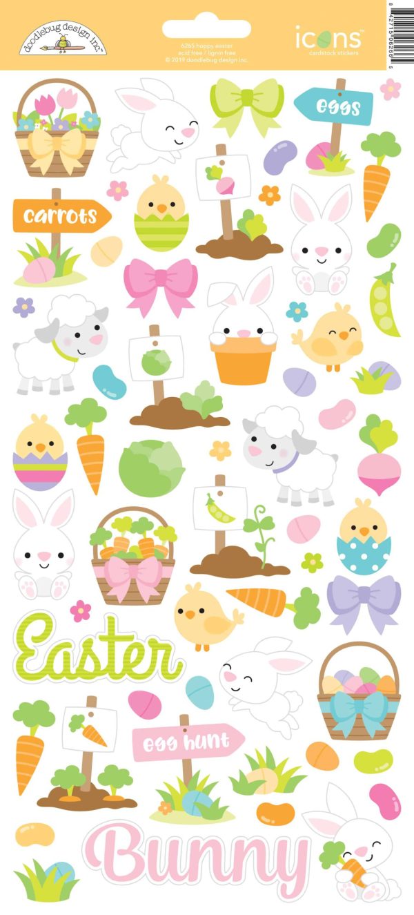 Doodlebug Design Icon Stickers Hoppy Easter