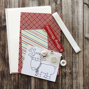DIY Card Kit Christmas Reindeer contents