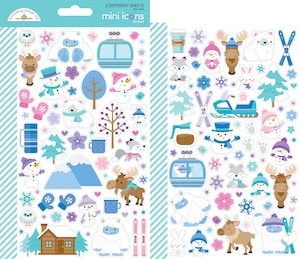 Doodlebug Design Mini Icon Stickers Winter Wonderland