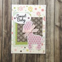 Handmade Baby Girl Card Giraffe
