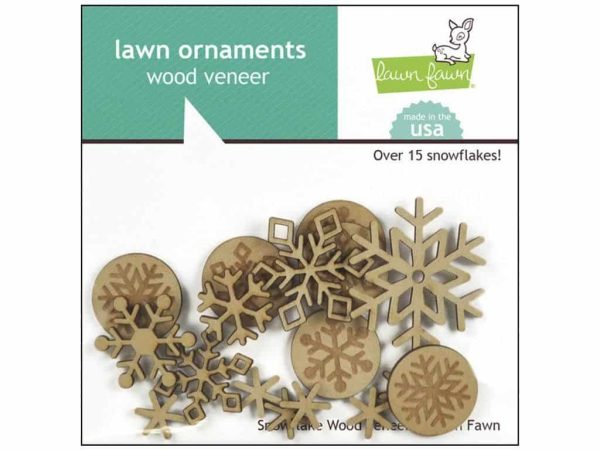 Lawn Fawn Ornaments Wood Veneer Snowflakes